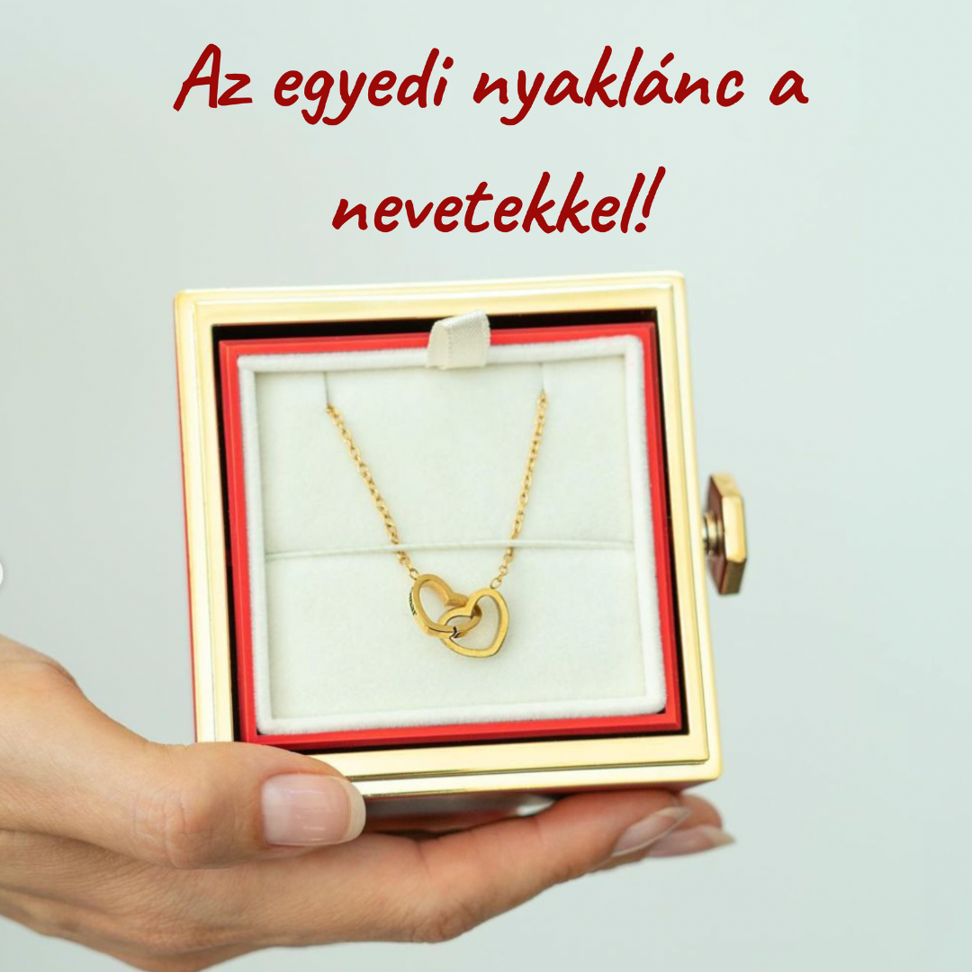 Egyedi gravírozott nyaklánc örök rózsa díszdobozban